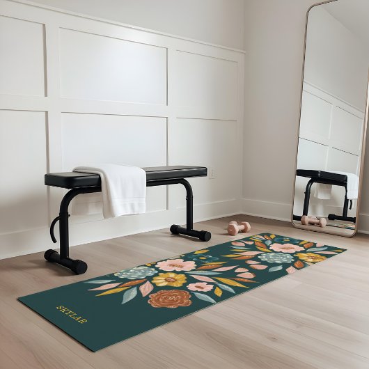 Abstracte flessenolie en lederolie yogamat