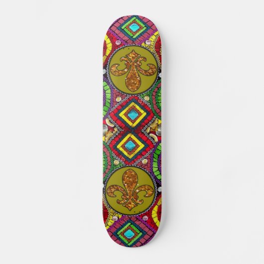 Abstracte Fleur De Lis Skateboard New Orleans (Voorkant)