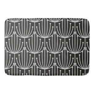 Abstracte flora in zwart-wit patroon Badmat