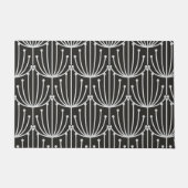  Abstracte flora in zwart-wit patroon Deurmat (Voorkant)