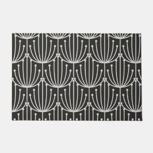 Abstracte flora in zwart-wit patroon Deurmat