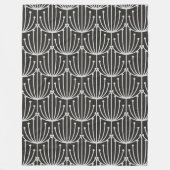  Abstracte flora in zwart-wit patroon Fleece Deken (Voorkant)