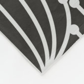 Abstracte flora in zwart-wit patroon Fleece Deken (Hoek)