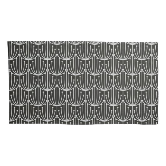  Abstracte flora in zwart-wit patroon Kussensloop (Achterkant-Rechts)