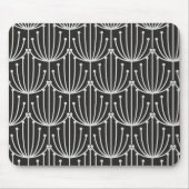  Abstracte flora in zwart-wit patroon Muismat (Voorkant)