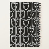  Abstracte flora in zwart-wit patroon Notitieboek (Achterkant)
