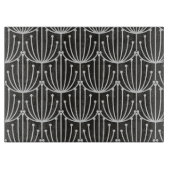  Abstracte flora in zwart-wit patroon Snijplank (Voorkant)