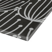 Abstracte flora in zwart-wit patroon Snijplank (Hoek)