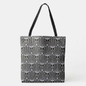  Abstracte flora in zwart-wit patroon Tote Bag (Voorkant)