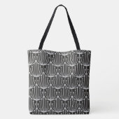  Abstracte flora in zwart-wit patroon Tote Bag (Achterkant)