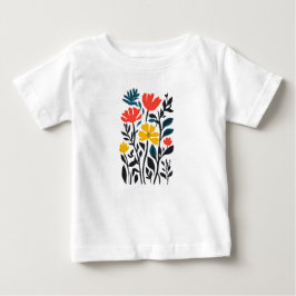 Abstracte Flora, moderne bloemenkunst Baby T-Shirt
