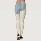 Abstracte flora op blauwe en witte verloopzalen leggings (Achterkant)
