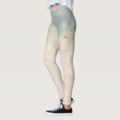 Abstracte flora op blauwe en witte verloopzalen leggings (Links)