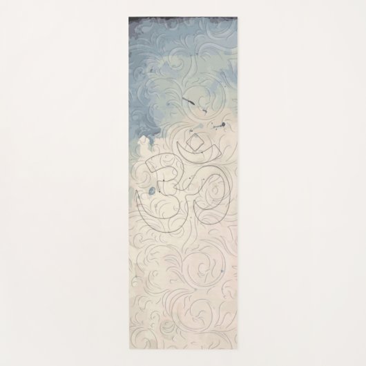 Abstracte flora op blauwe en witte verloopzalen yogamat (Voorkant)