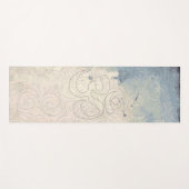 Abstracte flora op blauwe en witte verloopzalen yogamat (Voorkant (horizontaal))