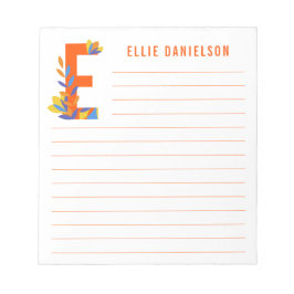 Abstracte Floral Alphabet Lined Notitieblok