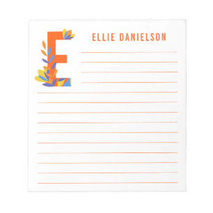 Abstracte Floral Alphabet Lined Notitieblok