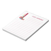 Abstracte Floral Alphabet Lined Notitieblok (Linkerzijde)