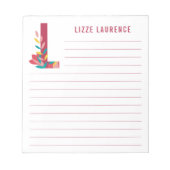 Abstracte Floral Alphabet Lined Notitieblok (Voorkant)