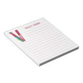 Abstracte Floral Alphabet Lined Notitieblok (Schuin)