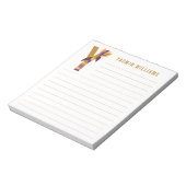 Abstracte Floral Alphabet Lined Notitieblok (Linkerzijde)