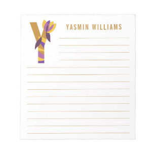 Abstracte Floral Alphabet Lined Notitieblok