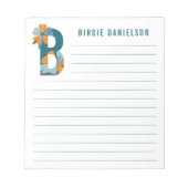 Abstracte Floral Alphabet Lined Notitieblok (Voorkant)