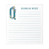 Abstracte Floral Alphabet Lined Notitieblok (Voorkant)