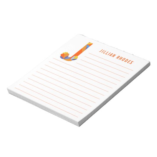 Abstracte Floral Alphabet Lined Notitieblok (Linkerzijde)