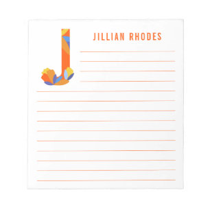 Abstracte Floral Alphabet Lined Notitieblok