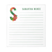 Abstracte Floral Alphabet Lined Notitieblok (Voorkant)