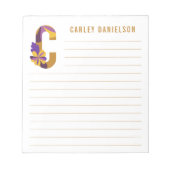 Abstracte Floral Alphabet Lined Notitieblok (Voorkant)