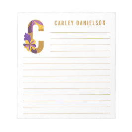 Abstracte Floral Alphabet Lined Notitieblok