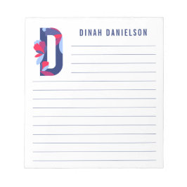 Abstracte Floral Alphabet Lined Notitieblok