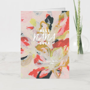 Abstracte Floral Art Best Nana Ever Moederdag Folie Wenskaart