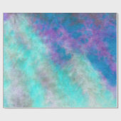 Abstracte Floral Art Blauwgroen Blauw Paars Ontkop Cadeaupapier (Vlak)