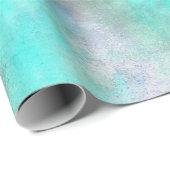 Abstracte Floral Art Blauwgroen Blauw Paars Ontkop Cadeaupapier (Rol Hoek)