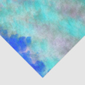 Abstracte Floral Art Blauwgroen Blauw Paars Ontkop Tissuepapier (Detail)