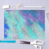 Abstracte Floral Art Blauwgroen Blauw Paars Ontkop Tissuepapier (Craft)