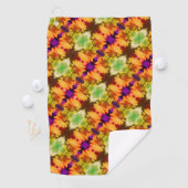 Abstracte Floral Art in het Yellow Daffodil Center Golfhanddoek (Insitu)