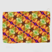 Abstracte Floral Art in het Yellow Daffodil Center Golfhanddoek (Horizontaal)