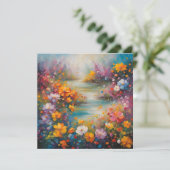 Abstracte Floral Art Kaart (Staand voorkant)