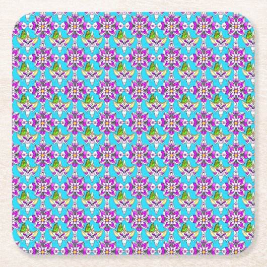 Abstracte "Floral Art"-Onderzetters Kartonnen Onderzetters (Voorkant)