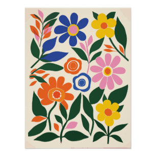 Abstracte Floral Art Perfect Poster