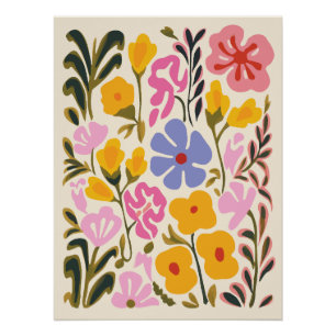 Abstracte Floral Art Perfect Poster