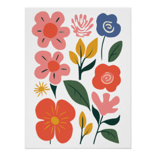 Abstracte Floral Art Perfect Poster