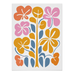 Abstracte Floral Art Perfect Poster
