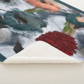 Abstracte Floral Art Sherpa Blanket Deken (3/4)