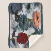 Abstracte Floral Art Sherpa Blanket Deken (Voorkant)