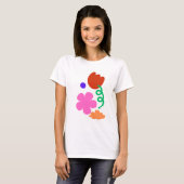 Abstracte Floral Art T-shirt – Levendig esthetisch (Voorkant volledig)